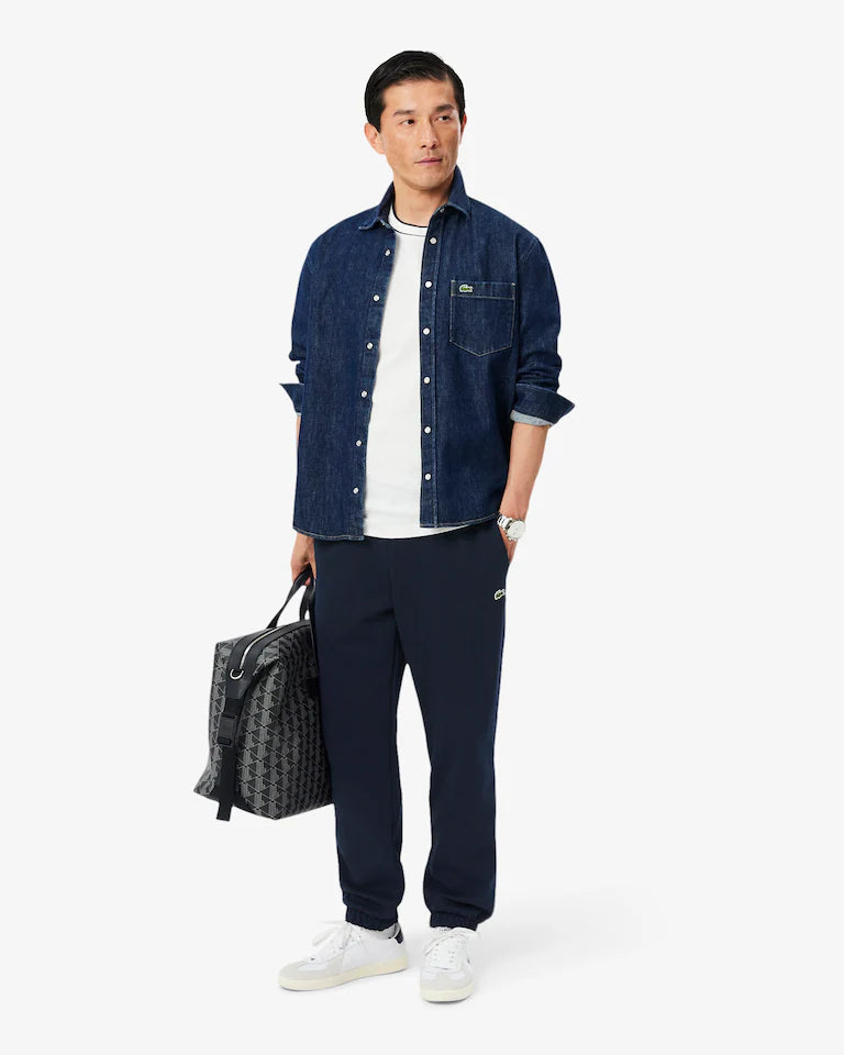 Pantaloni della tuta regular fit in tessuto felpato LACOSTE