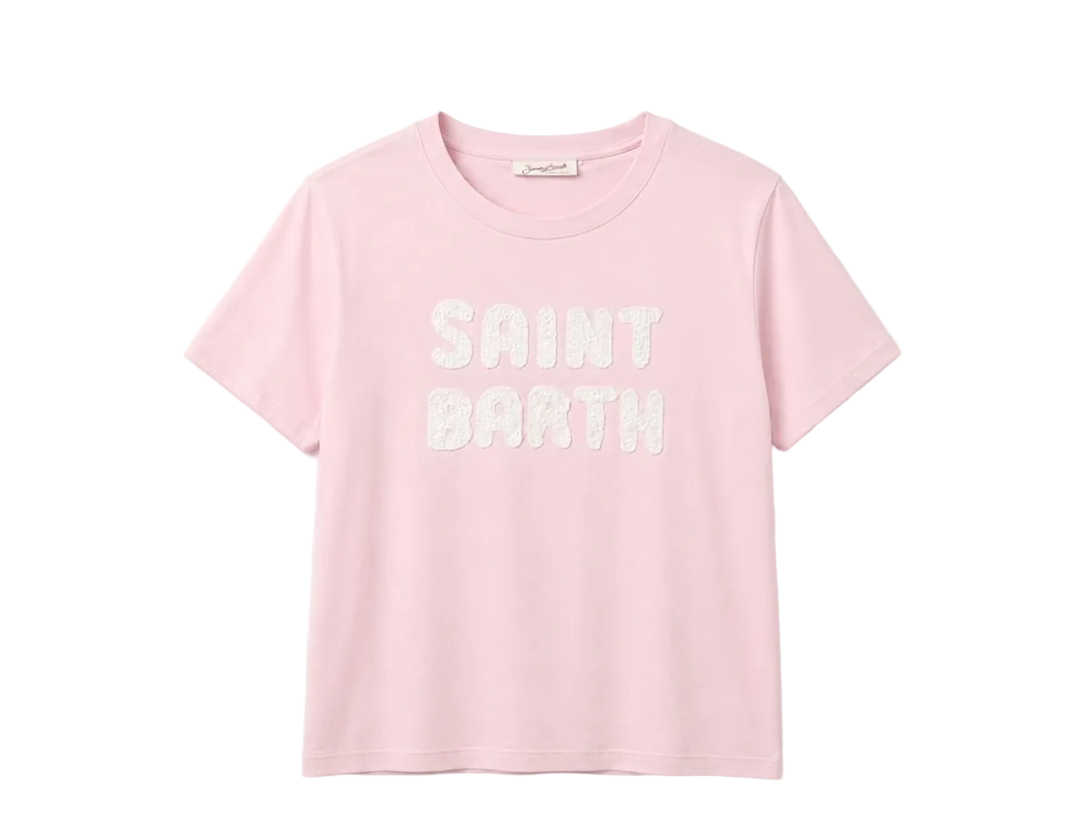 T-SHIRT EMILIE ROSA CON RICAMO GIRLS