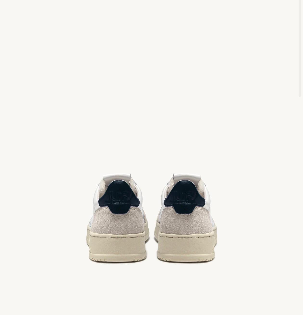 SCARPE SNEAKERS MEDALIST LOW IN PELLE BIANCA E BLU E SUEDE BEIGE