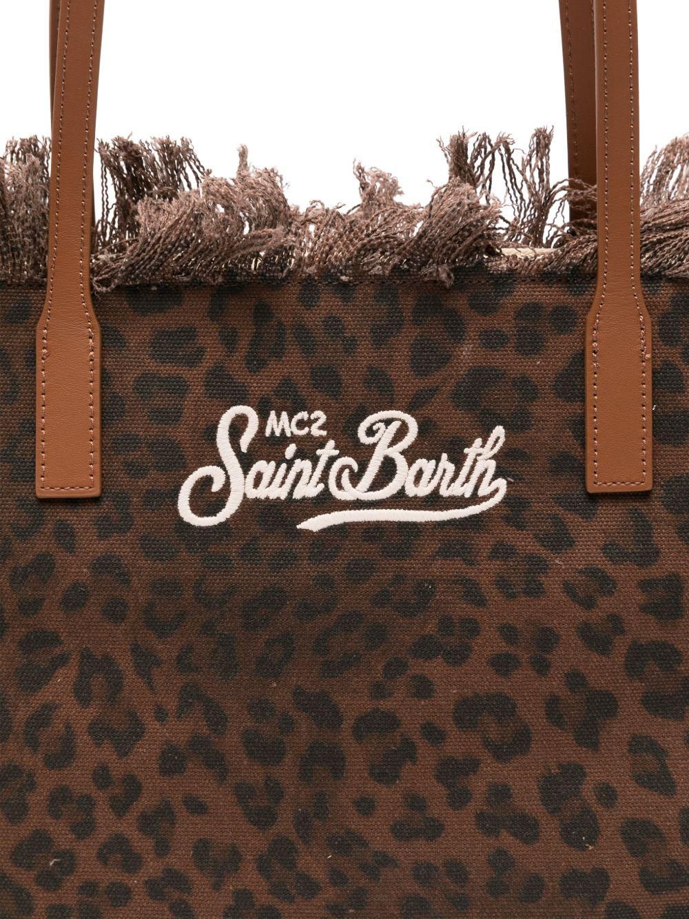 Borsa tote in denim con bordi sfrangiati Saint Barth