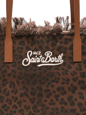 Borsa tote in denim con bordi sfrangiati Saint Barth