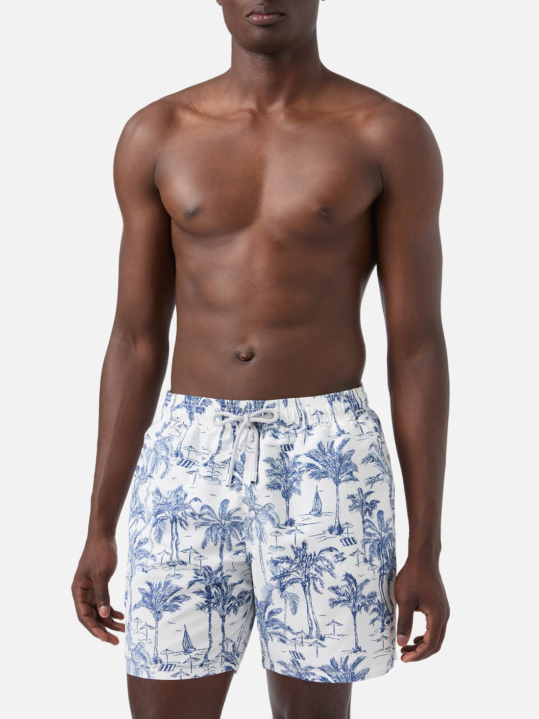 COSTUME MITTELLANGE BADESHORTS GUSTAVIA MIT TOILE-DE-JOUY-PRINT SAINT BARTH