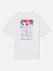 T-SHIRT EMILIE BIANCA CON STAMPA FIND ME IN VACATION SAINT BARTH