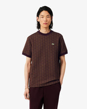 T-shirt slim fit con monogramma jacquard LACOSTE