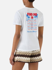 T-SHIRT EMILIE BIANCA CON STAMPA FIND ME IN VACATION SAINT BARTH