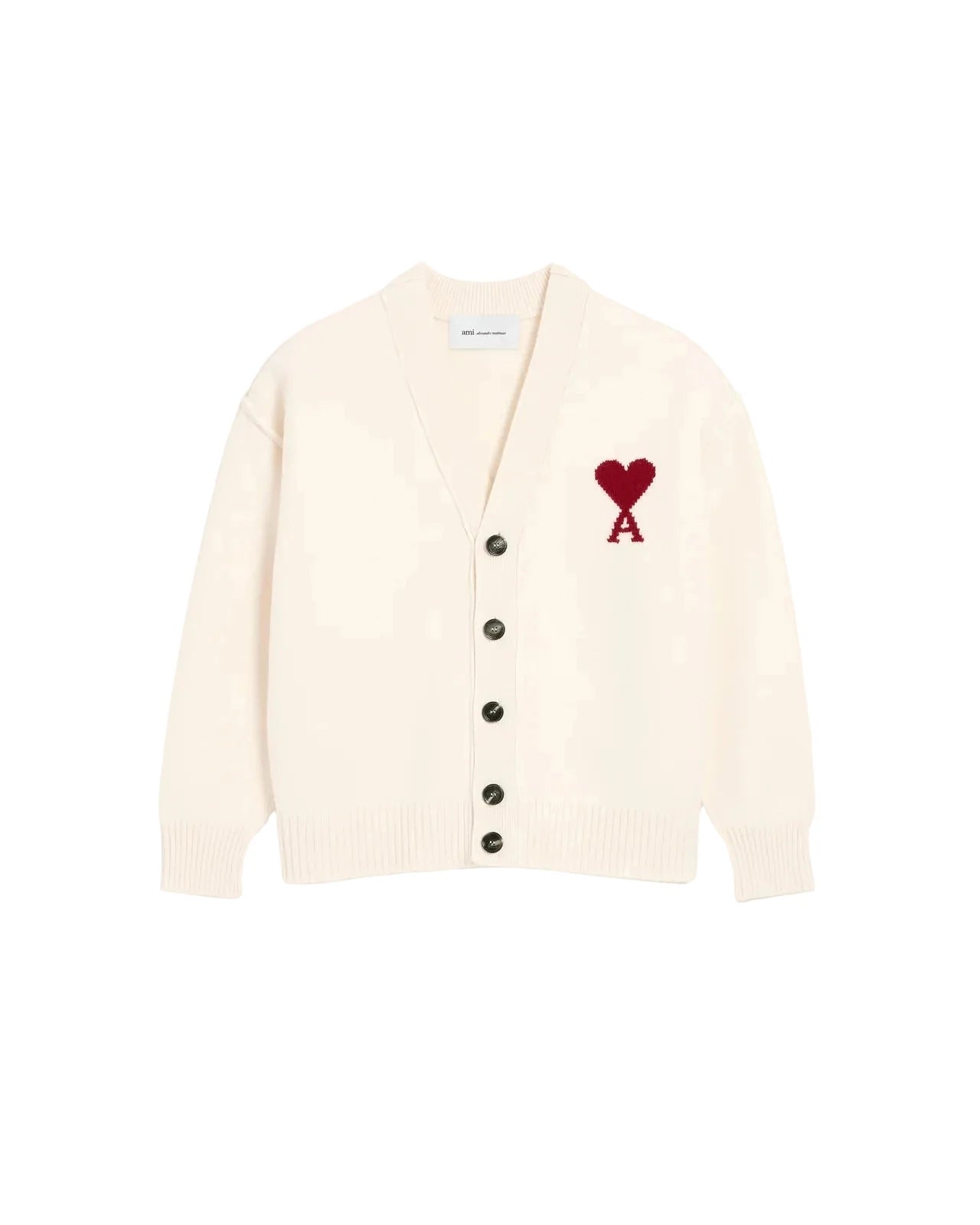 CARDIGAN AMI DE CŒUR IN LANA NATURALE AMI PARIS