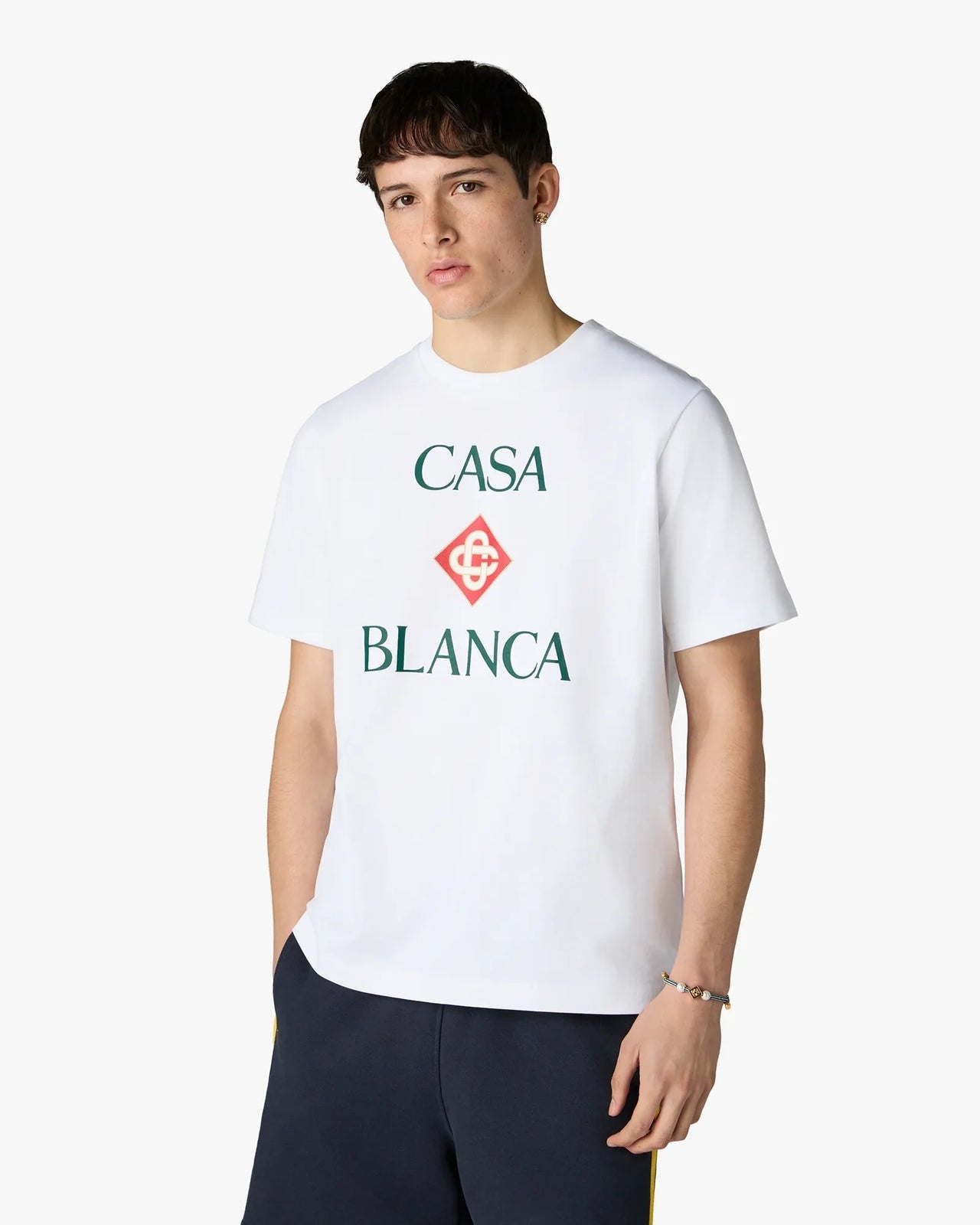 T-SHIRT A MANICHE CORTE CON LOGO CASABLANCA