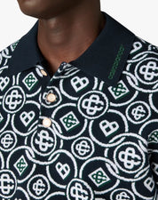 POLO A MANICHE CORTE ICON MONOGRAM VERDE SCURO CASABLANCA