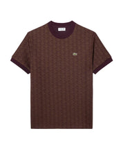 T-shirt slim fit con monogramma jacquard LACOSTE