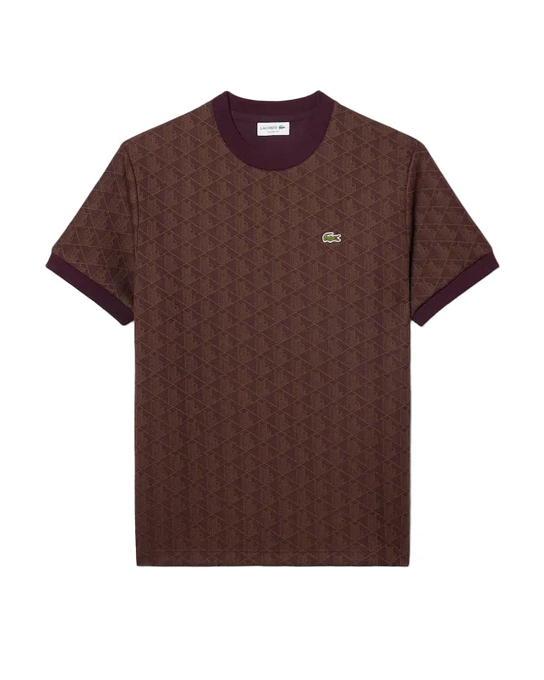 T-shirt slim fit con monogramma jacquard LACOSTE
