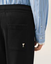 PANTALONI JOGGER AMI DE CŒUR IN COTONE NERO AMI PARIS