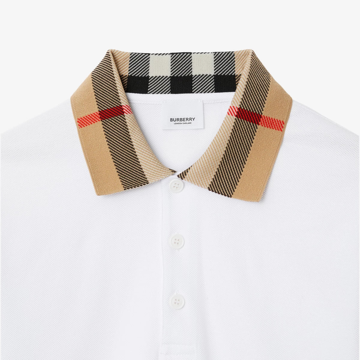 Polo Burberry con colletto Check