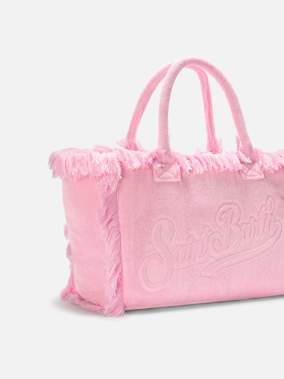 BORSA VANITY REGULAR IN TESSUTO EFFETTO SPUGNA ROSA TINTA UNITA SAINT BARTH