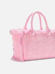 BORSA VANITY REGULAR IN TESSUTO EFFETTO SPUGNA ROSA TINTA UNITA SAINT BARTH