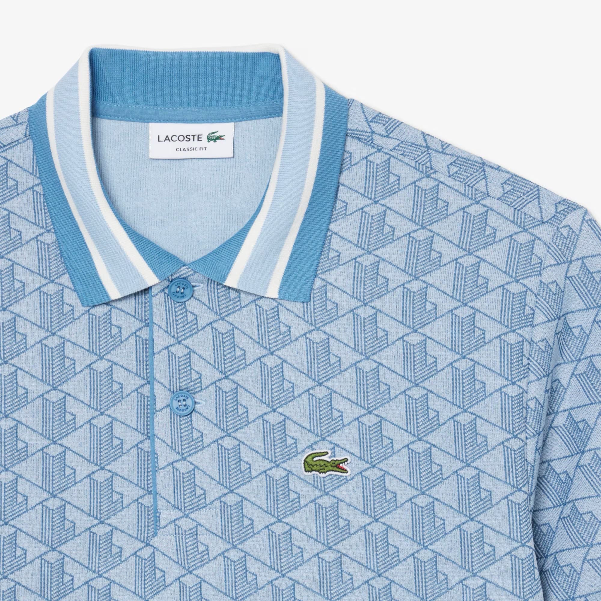 Polo dal taglio classico in jacquard con monogramma LACOSTE