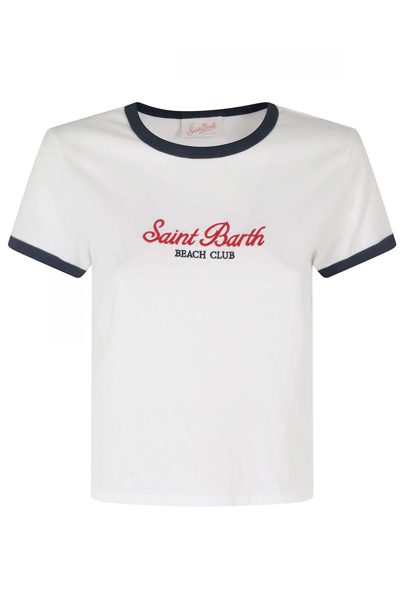 T-SHIRT EMILIE BIANCA CON STAMPA BEACH lCLUB