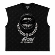 CANOTTA TEE SMANICATA GRILLZ BLACK LIPS ARTSUPERMONEY