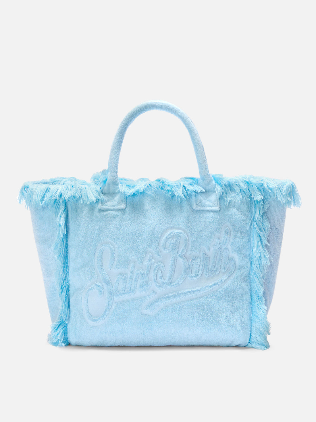 BORSA VANITY REGULAR IN TESSUTO EFFETTO SPUGNA AZZURRO TINTA UNITA SAINT BARTH