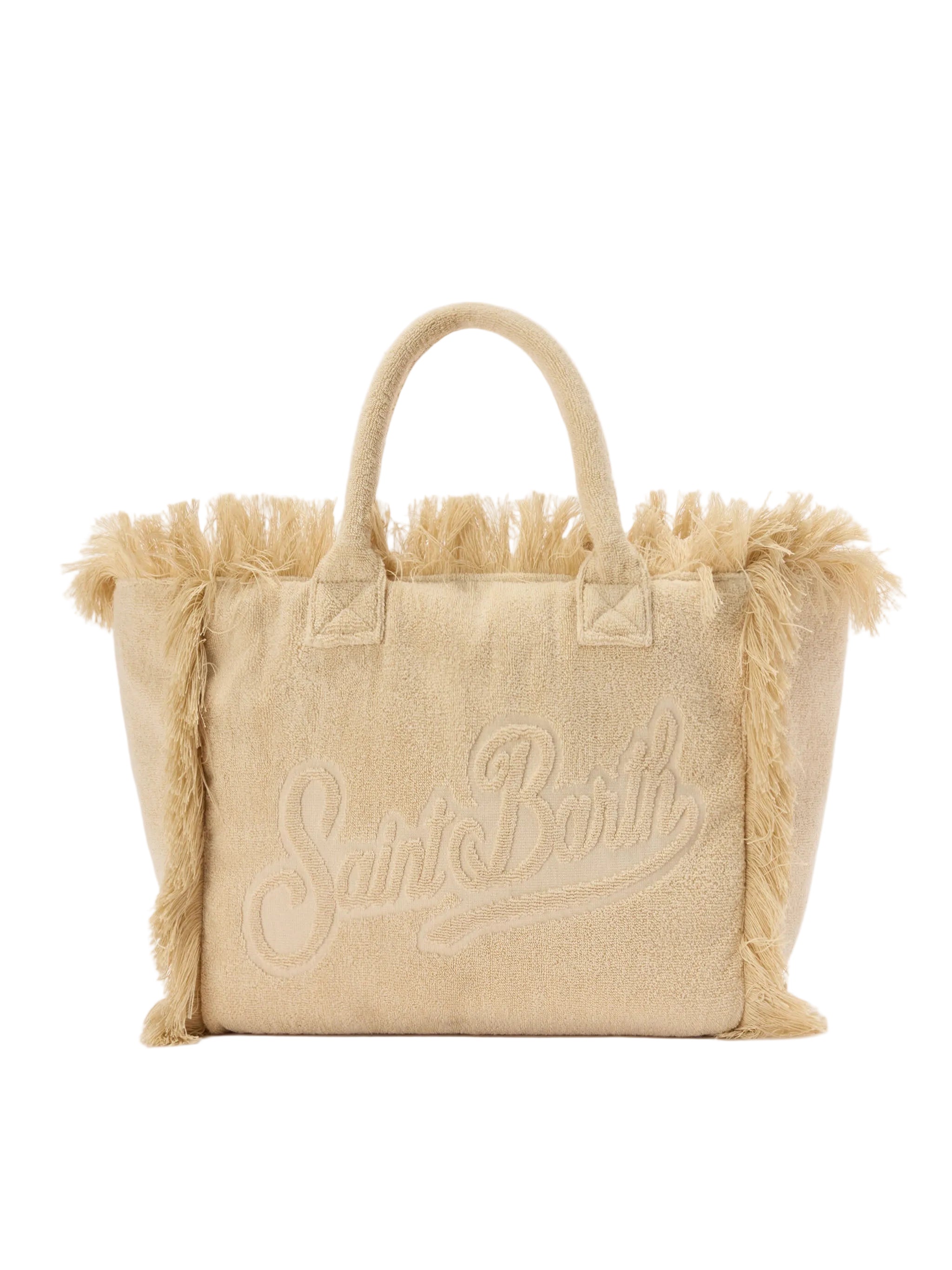 BORSA VANITY REGULAR IN TESSUTO EFFETTO SPUGNA BEIGE TINTA UNITA SAINT BARTH