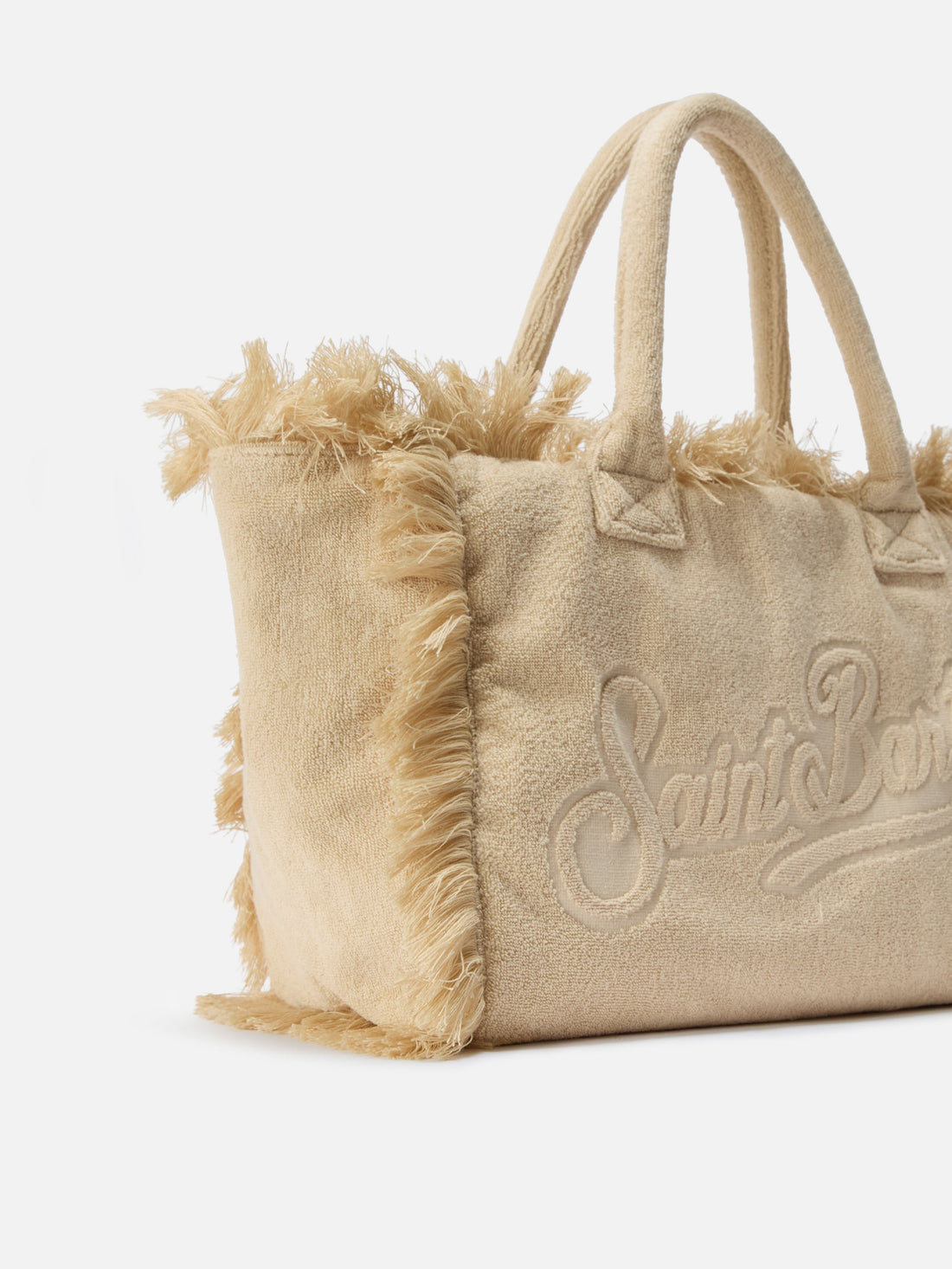 BORSA VANITY REGULAR IN TESSUTO EFFETTO SPUGNA BEIGE TINTA UNITA SAINT BARTH