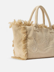 BORSA VANITY REGULAR IN TESSUTO EFFETTO SPUGNA BEIGE TINTA UNITA SAINT BARTH