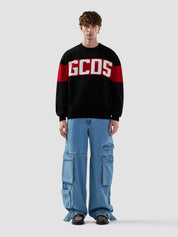 MAGLIONE CON BAND LOGO GCDS