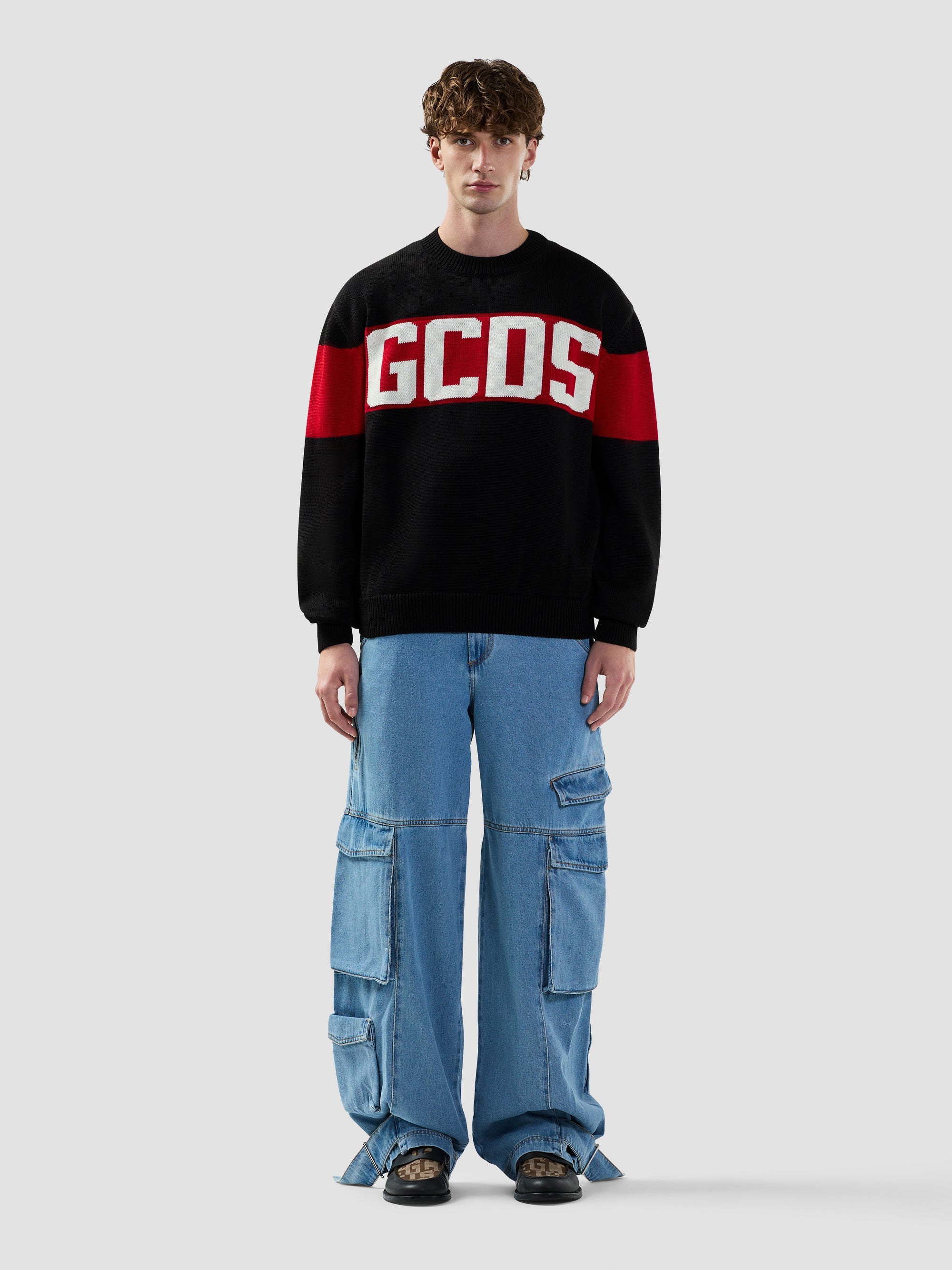 MAGLIONE CON BAND LOGO GCDS