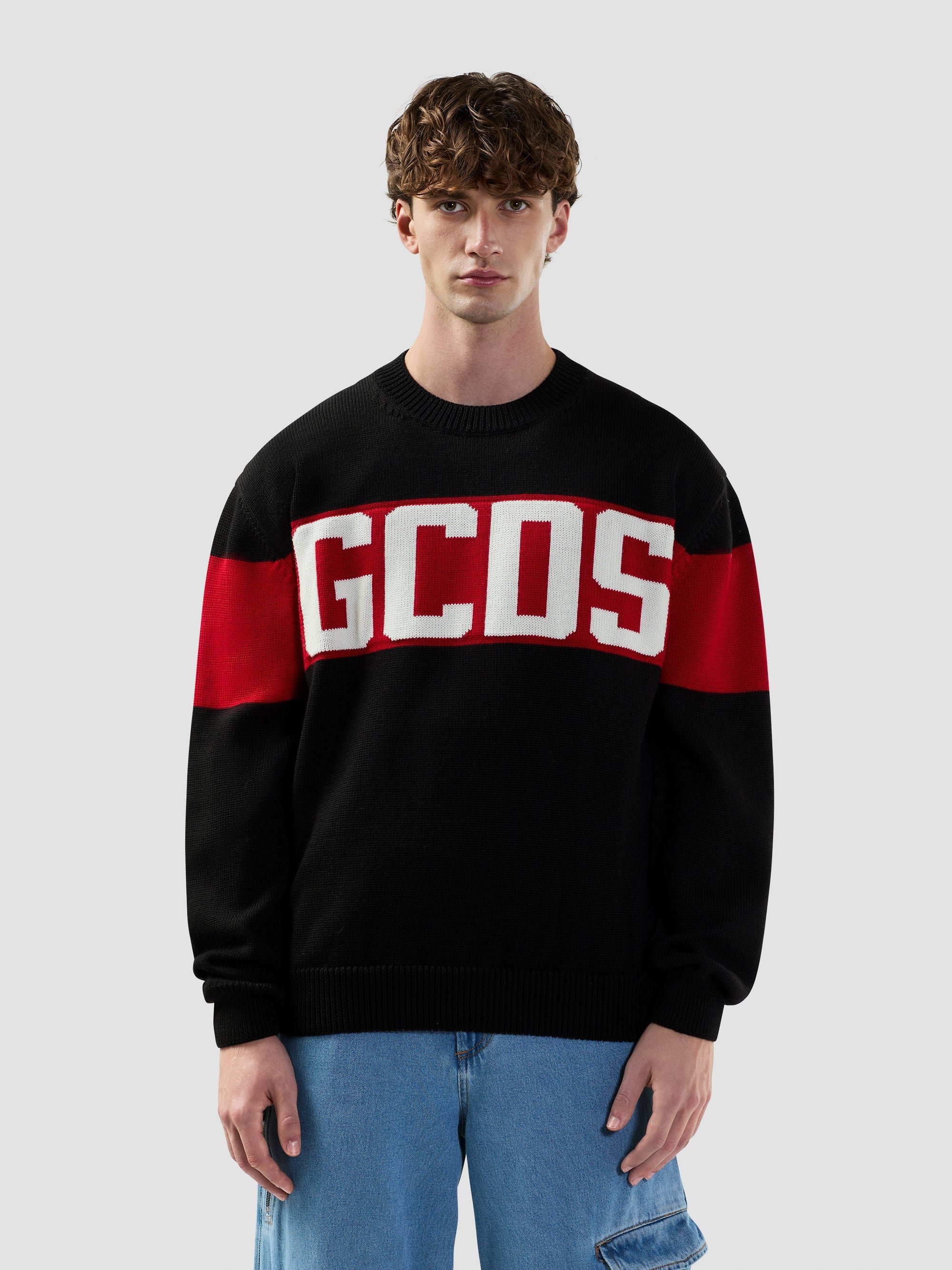 MAGLIONE CON BAND LOGO GCDS