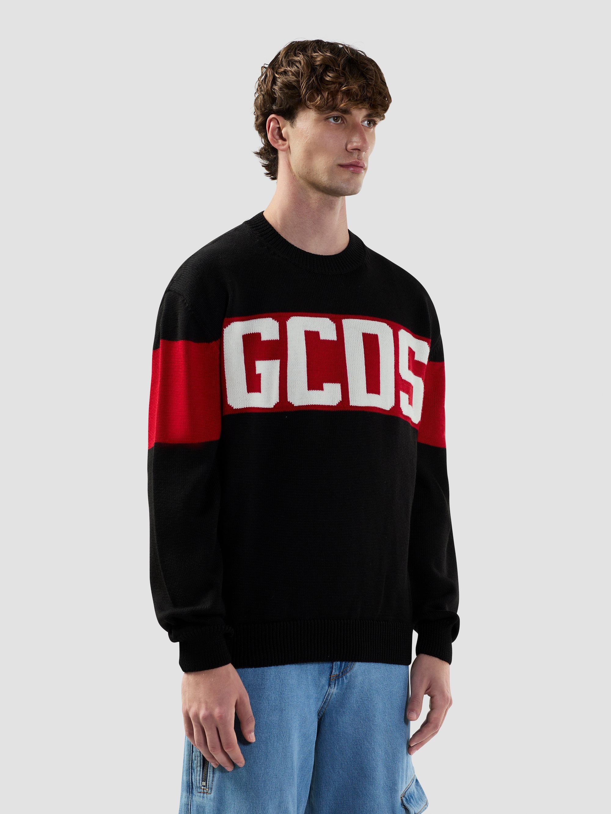 MAGLIONE CON BAND LOGO GCDS