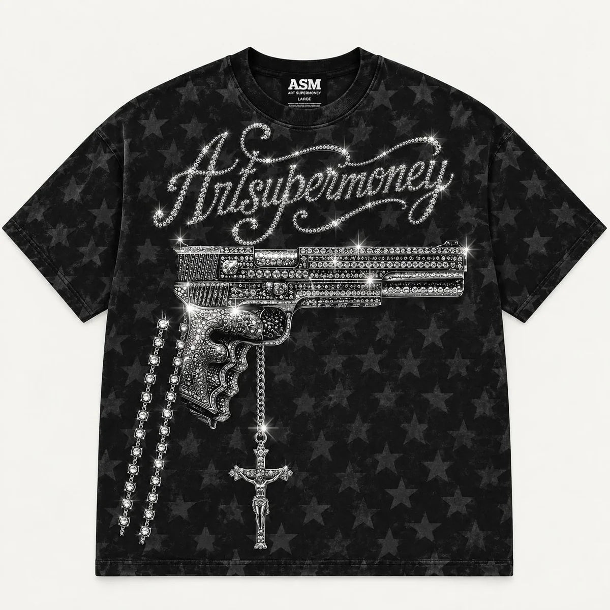T-SHIRT TEE HOLY GUNS A ARTSUPERMONEY