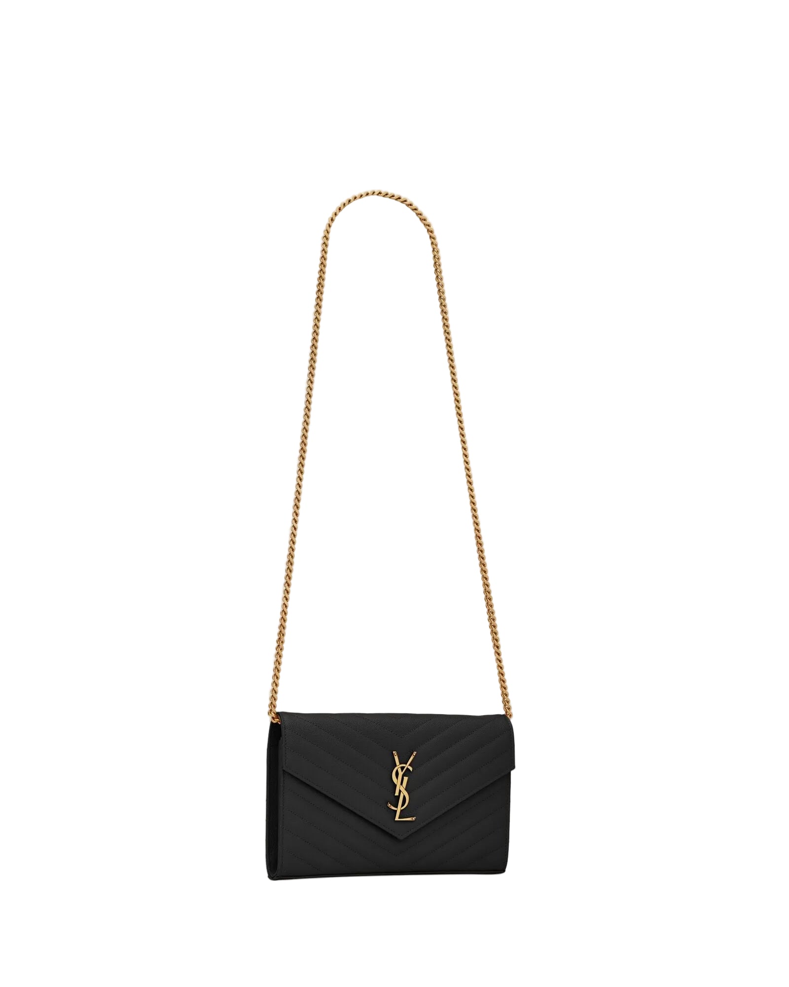 BORSA POCHETTE CON CATENA CASSANDRE CLASSICA IN PELLE GRAIN DE POUDRE YVES SAINT LAURENT
