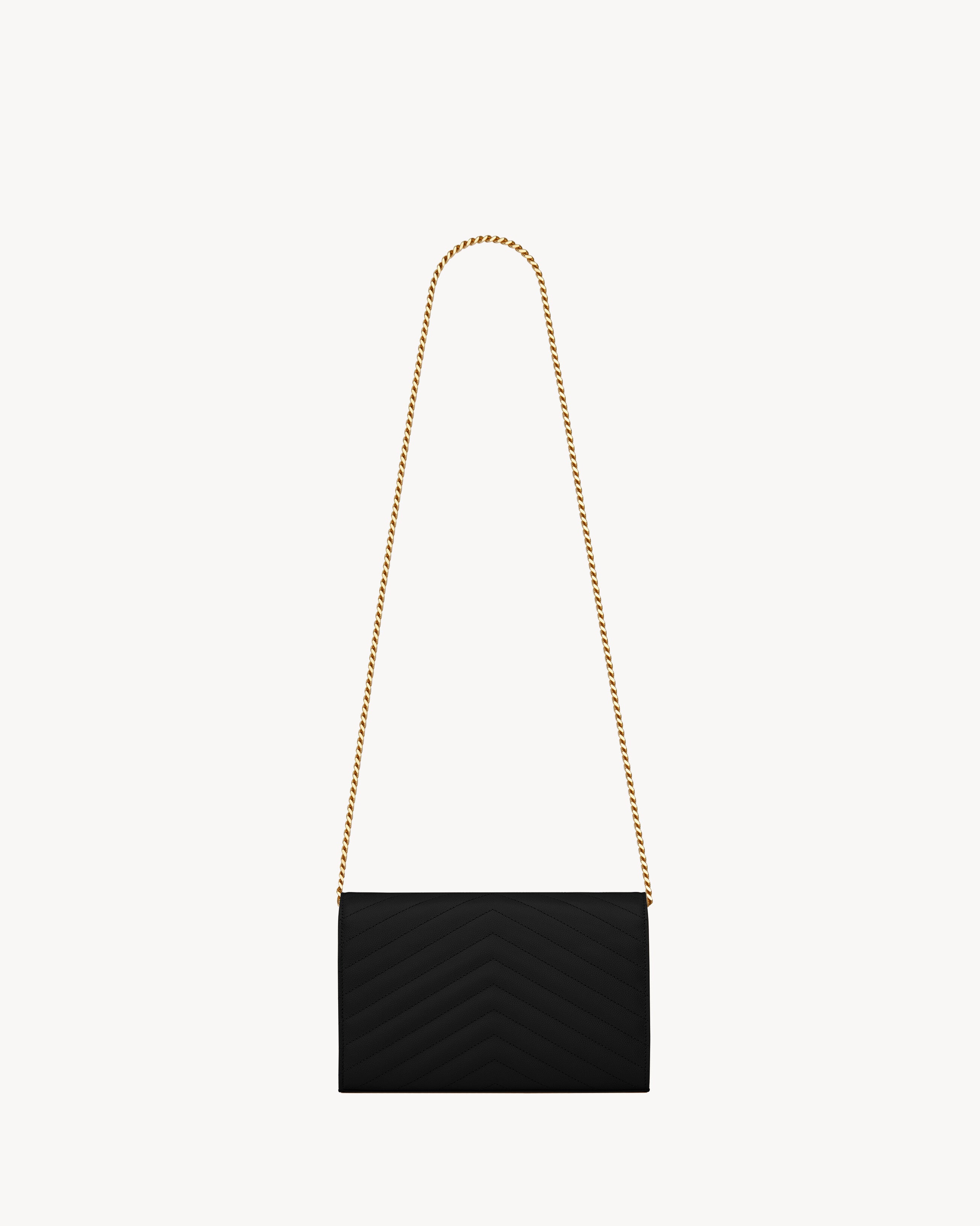 BORSA POCHETTE CON CATENA CASSANDRE CLASSICA IN PELLE GRAIN DE POUDRE YVES SAINT LAURENT