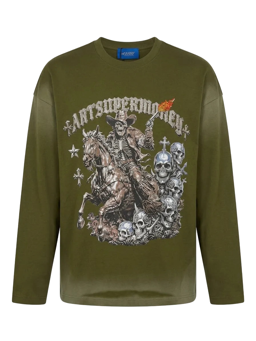 T-SHIRT CROSS WESTERN TEE-LONGSLEEVE ARTSUPERMOMEY