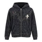 FELPA ZIP BLACK ISLAND