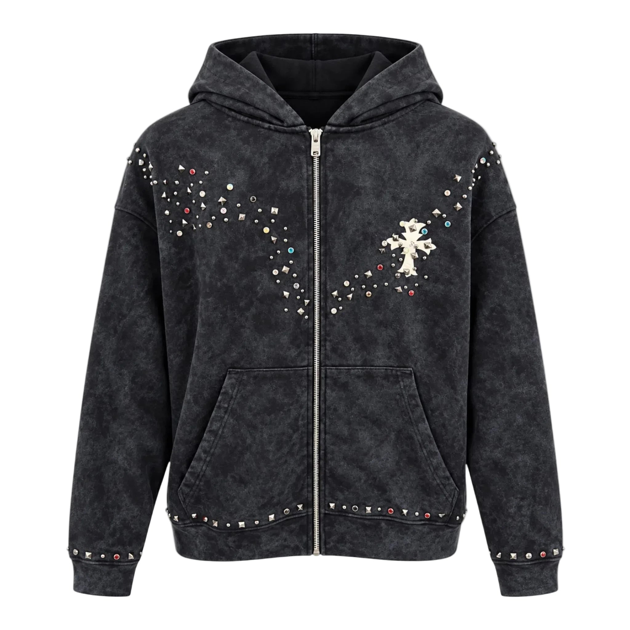 FELPA ZIP BLACK ISLAND