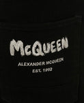 Jeans In Denim McQueen Graffiti da Uomo in Nero